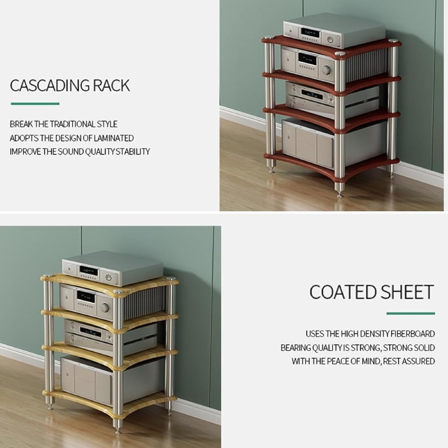 1 2 3 4 Tier AV Media Stand Component Cabinet