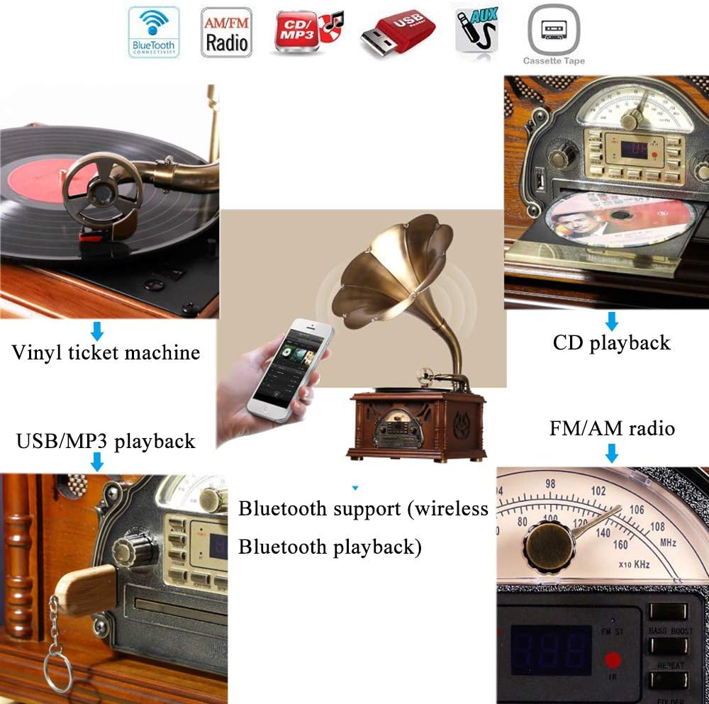 Idealforce Bluetooth Phonograph Record Player
