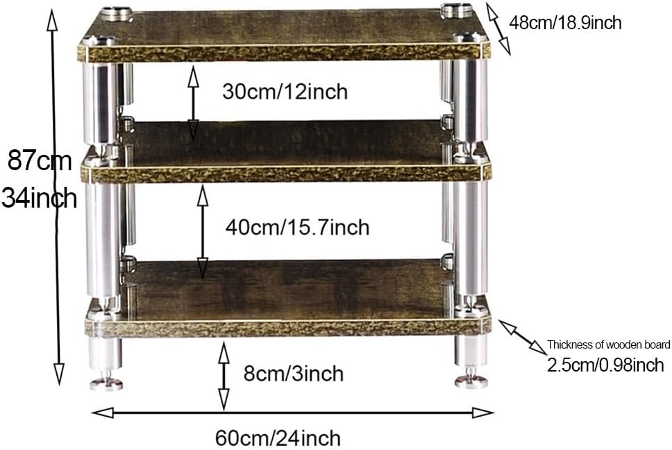 OUKEJNM 3 Tier Media Storage Shelves