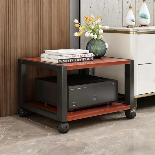 Adjustable 4-Tier AV Media Stand with Wheels