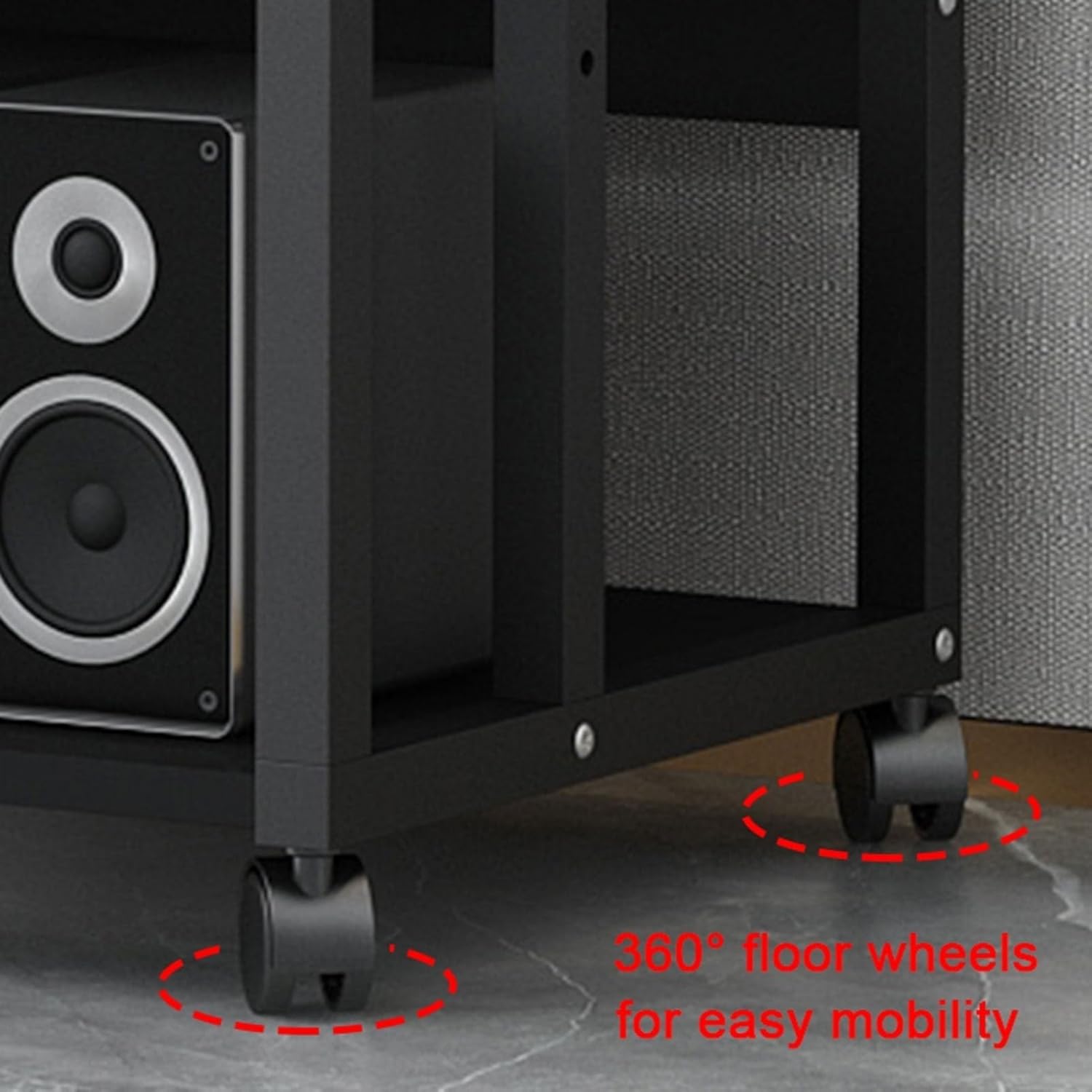 Movable Audio Rack with Drawer