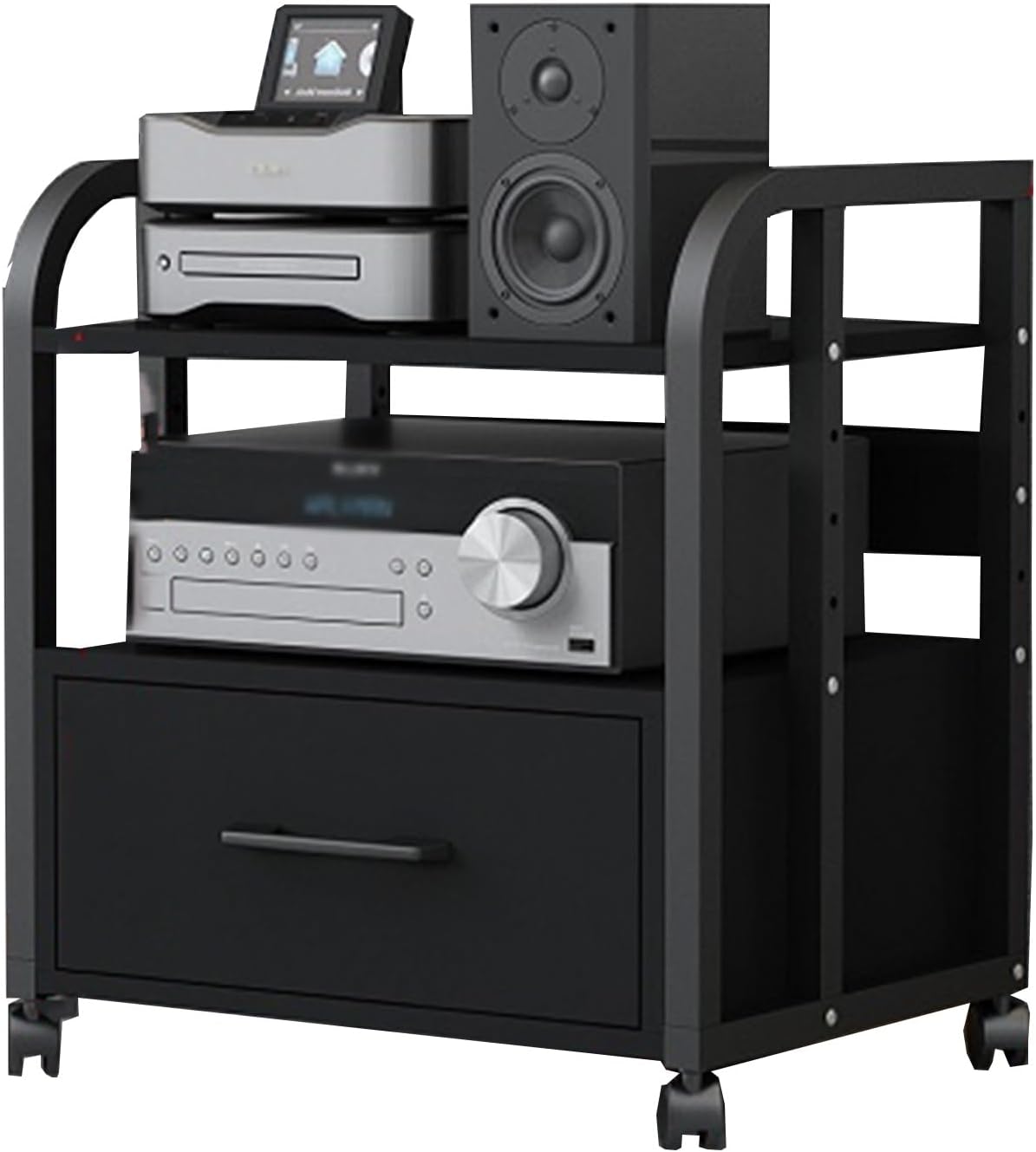 Movable Audio Rack with Drawer