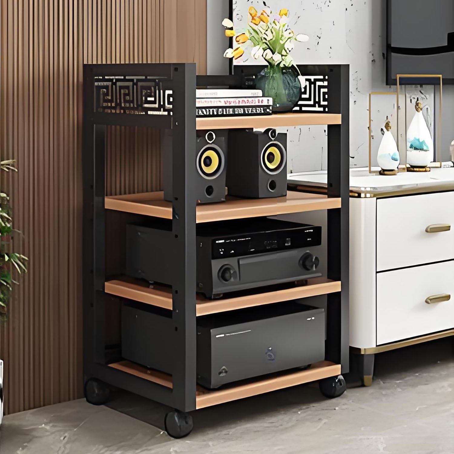 3 4 5Tier AV Media Stand Component Cabinet Corner Shelf