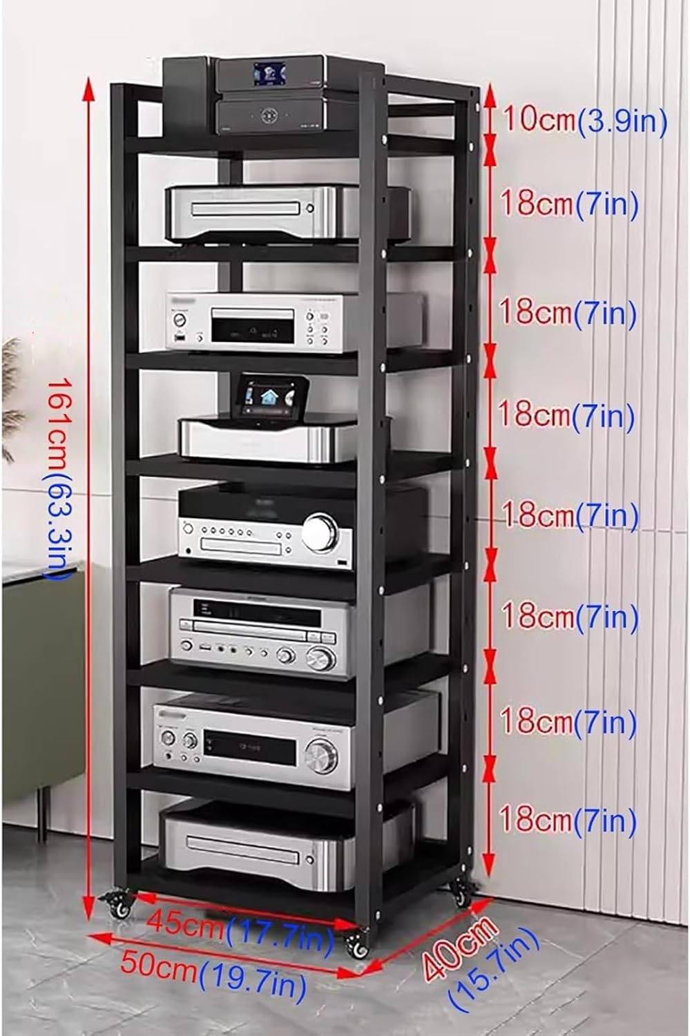 DONGYUE AV Media Stand CD Player Stand HiFi Racks Corner TV Stand Audio Video Components Cabinet Multi-Function Open Rack Audio Tower