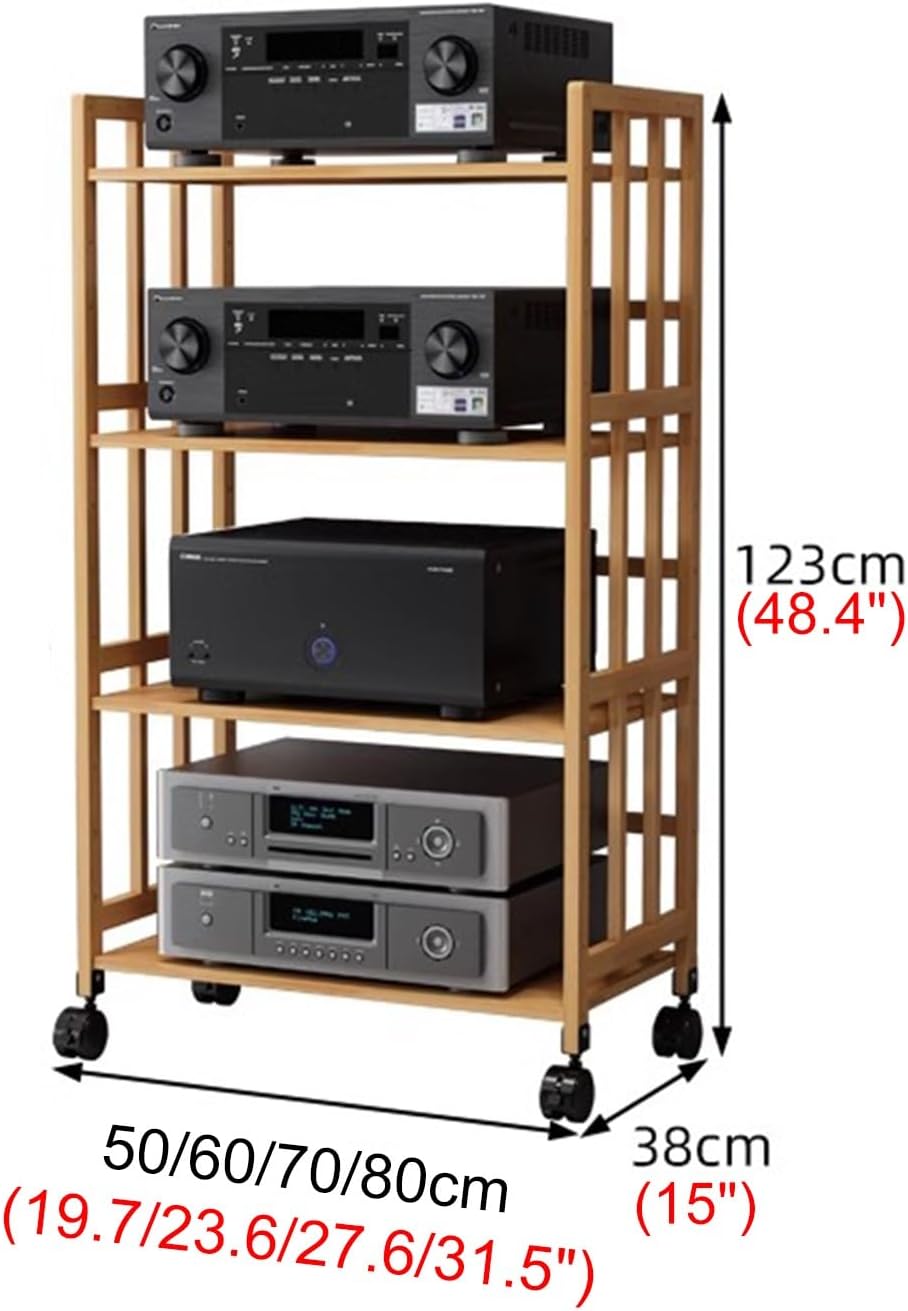 Wood Audio Cabinet AV Media Stand Corner Shelf