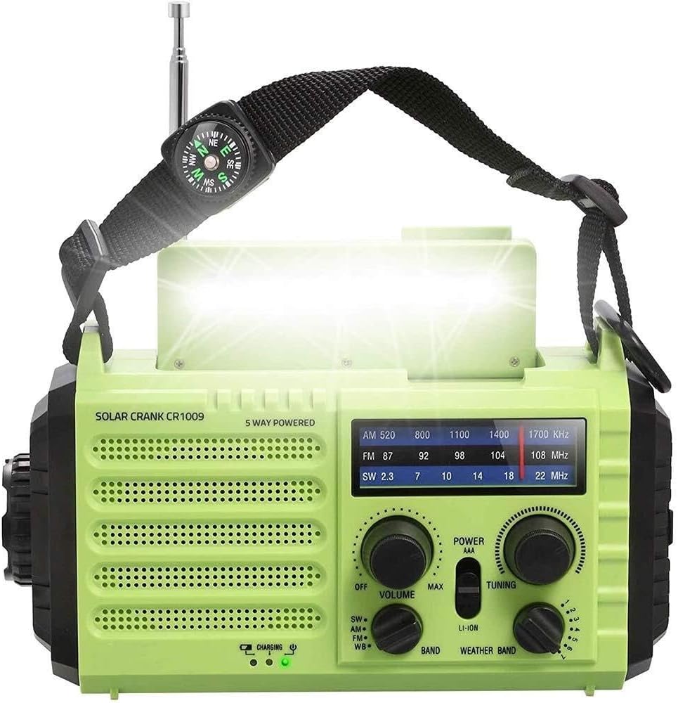 HCUCTOS Emergency Solar Hand Crank Portable Radio
