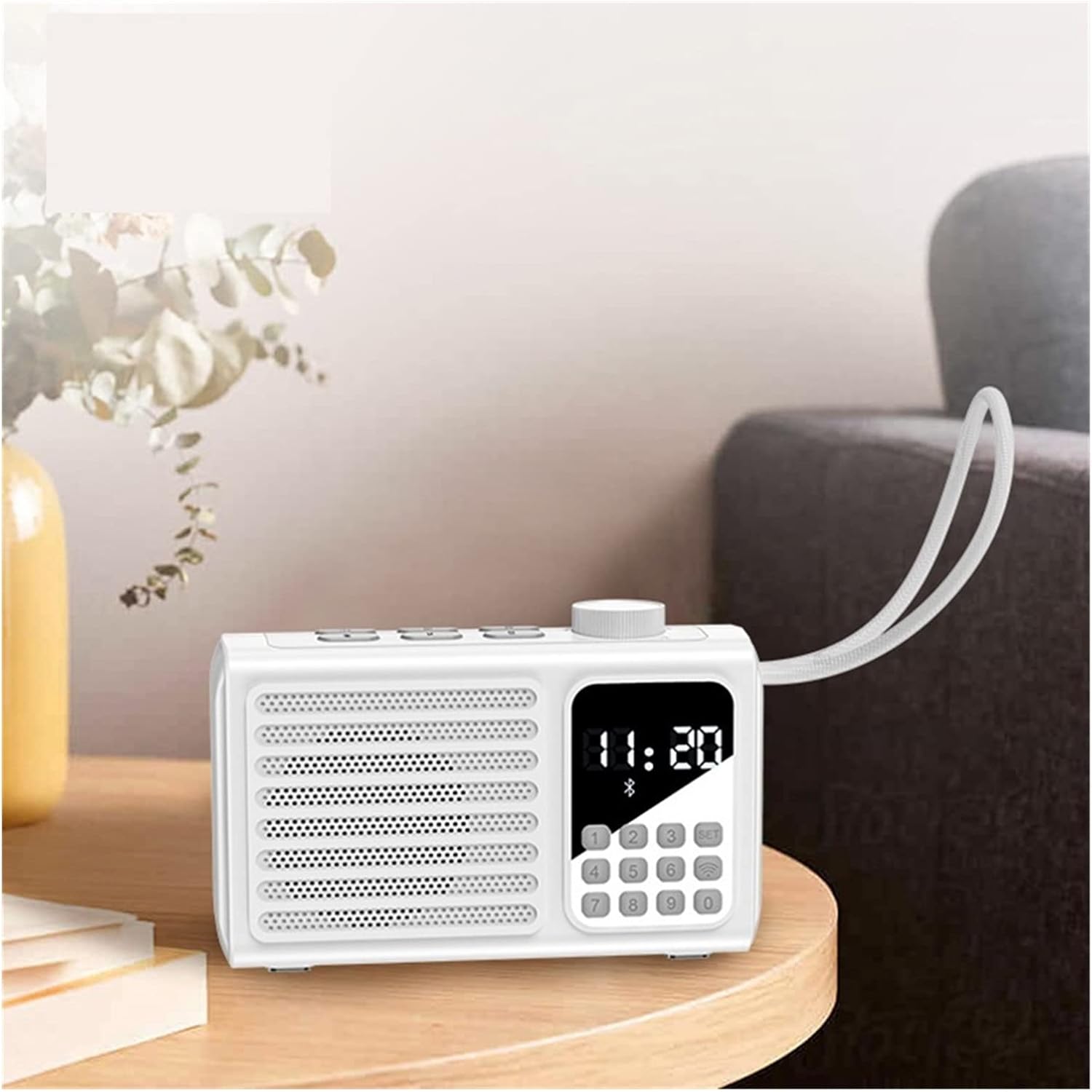KUYBTU WiFi Internet Radio Speaker Portable Small Mini Walkman Player Card-White- Version