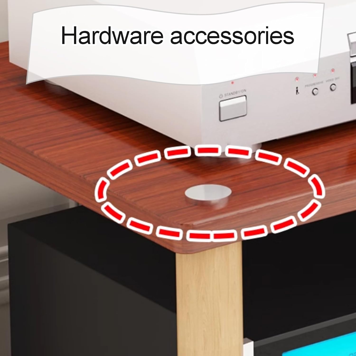 OVOGGPAN Open Stereo Stand AV Media Cabinet Stand Audio-Video Shelving Stereo Component Storage Cabinet for Living Room/Bedroom/Farmhouse Standing(Pomelo Wood