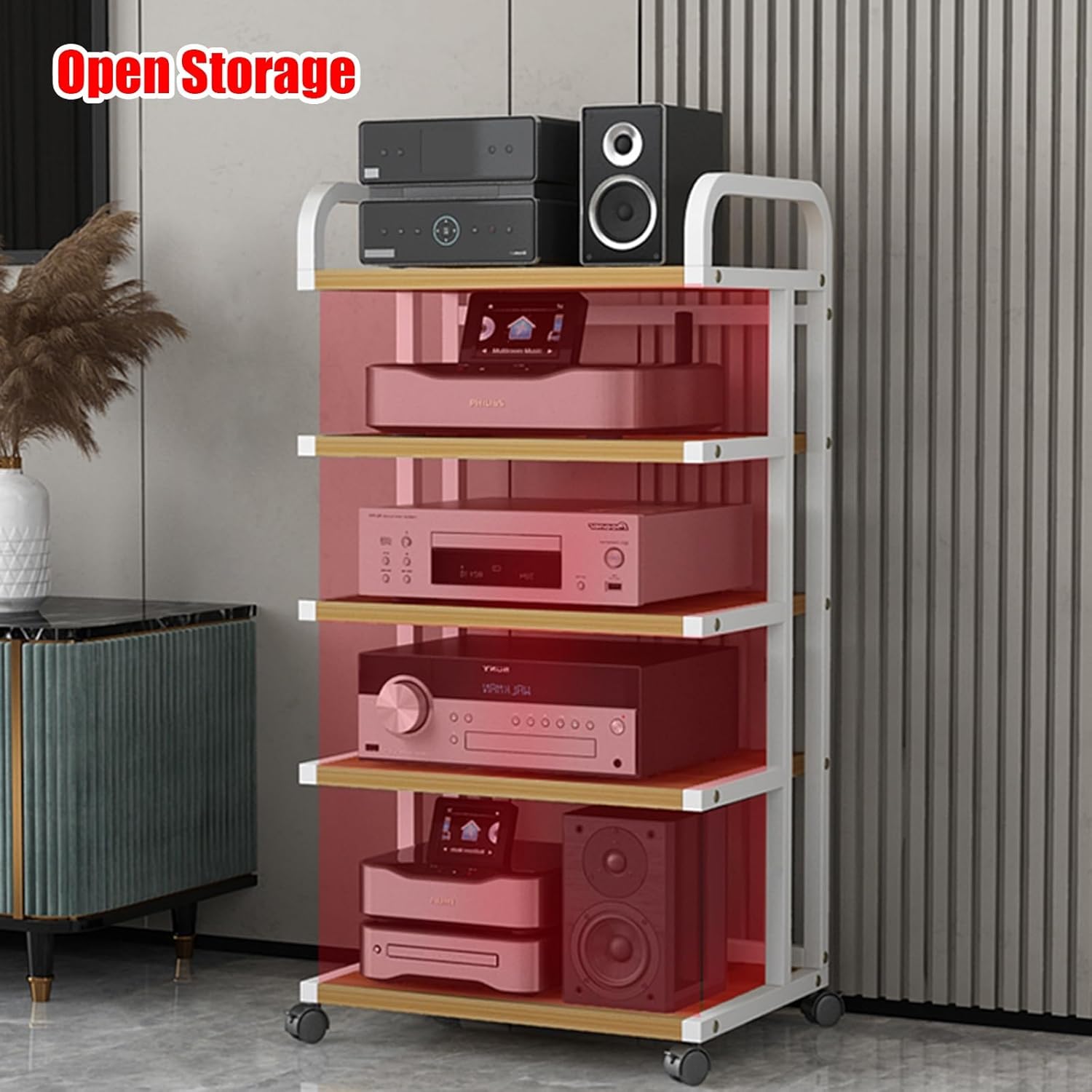 ZOCWJK Av Media Stand 3 4 Tier White