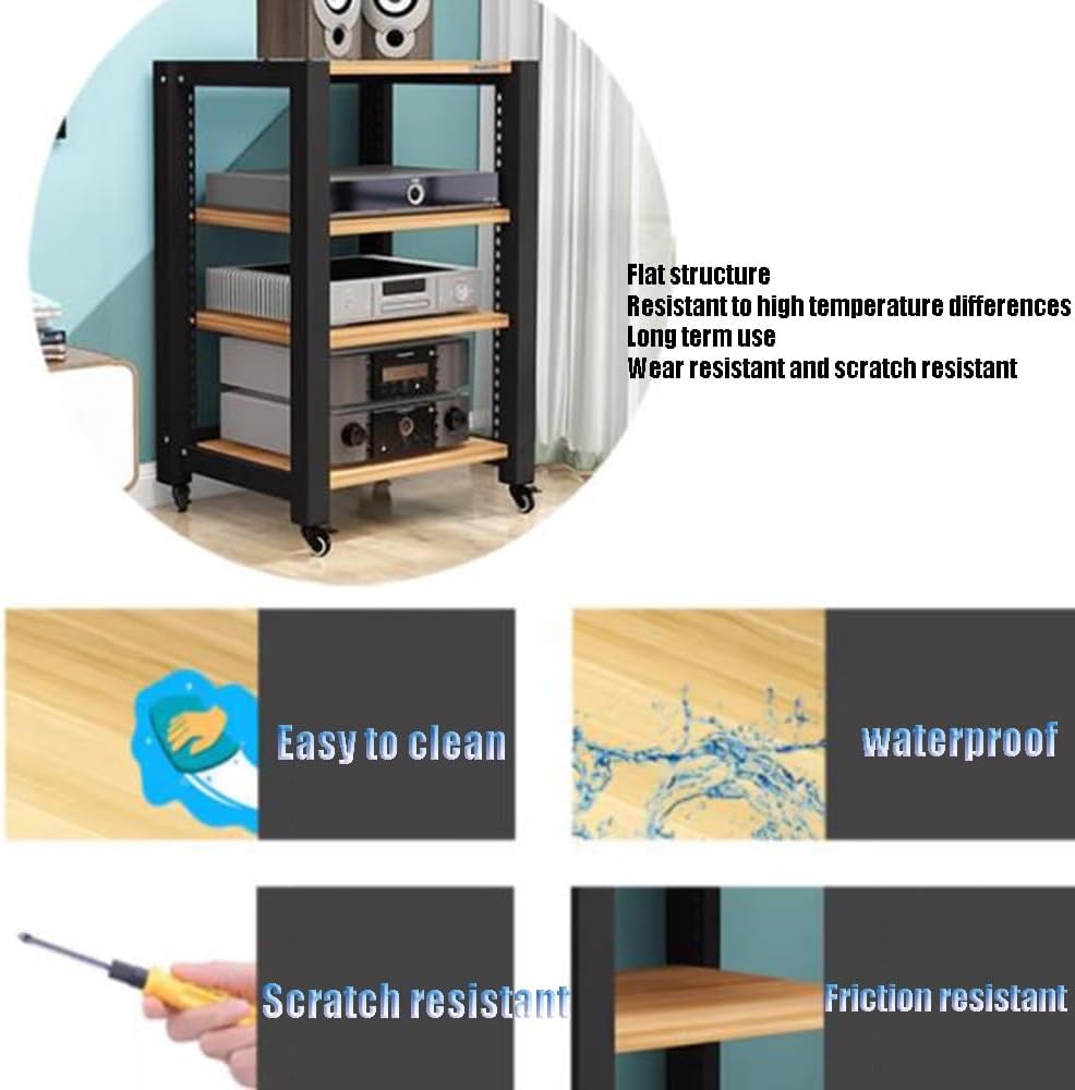 ZYXQQJ Heavy Duty Audio Component Rack 85/100cm Tall Audio-Video Media Stand