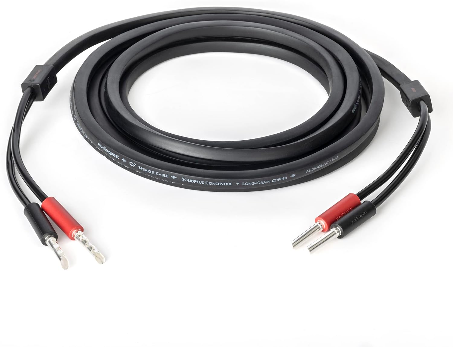 AudioQuest 9.8' Q2 Full-Range 10' Speaker Cable w/SureGrip 100 Banana Connectors - Pair - 2 x Male Banana > 2 x Male Banana