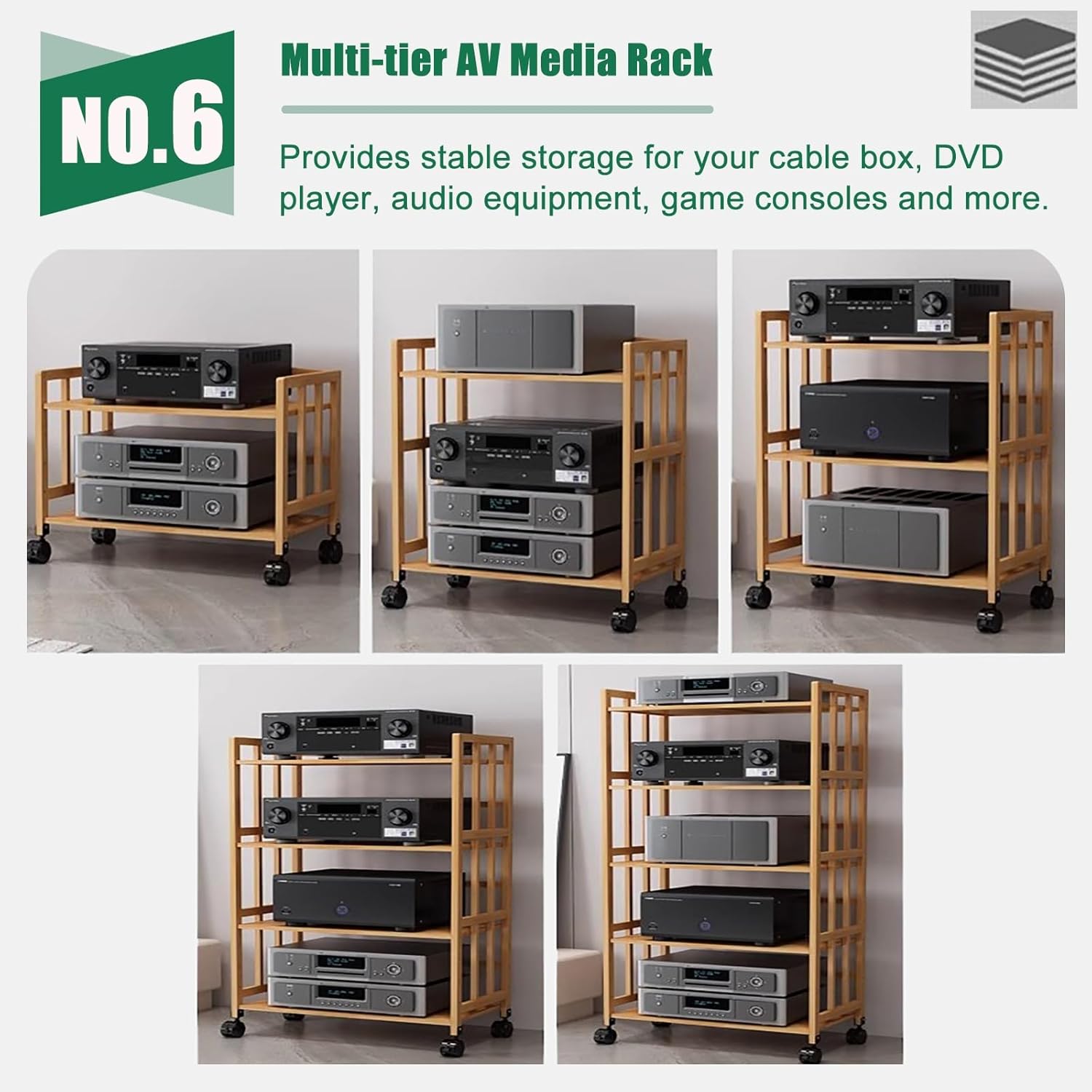 Heavy Duty Av Media Stand 2 3 4 5 Tier 20 35 50 60inch
