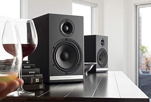 Audioengine HDP6 Passive Speakers Bookshelf Speakers Pair | Home Stereo High-Powered 2-Way Desktop Speakers | AV Receiver or Integrated Amplifier Required (Satin Black)