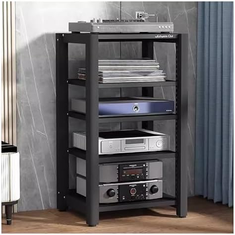 5 Tier Corner Stereo Storage Rack with Turntable Record Game Console Shelf
