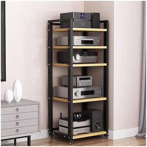 5 Tier Tall Corner Media Stand - Audio/Video Tower
