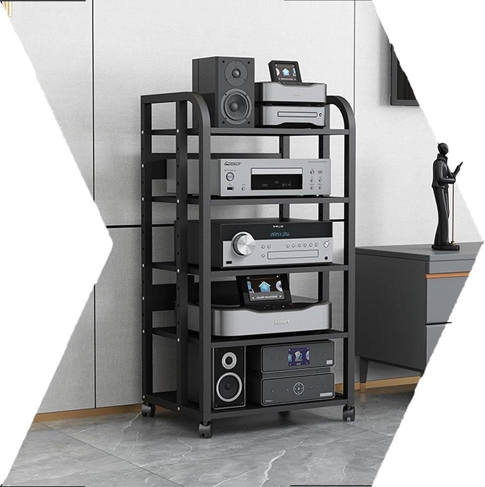 BIUBPW Media Stand Audio Rack 5-Tier AV Media Stand