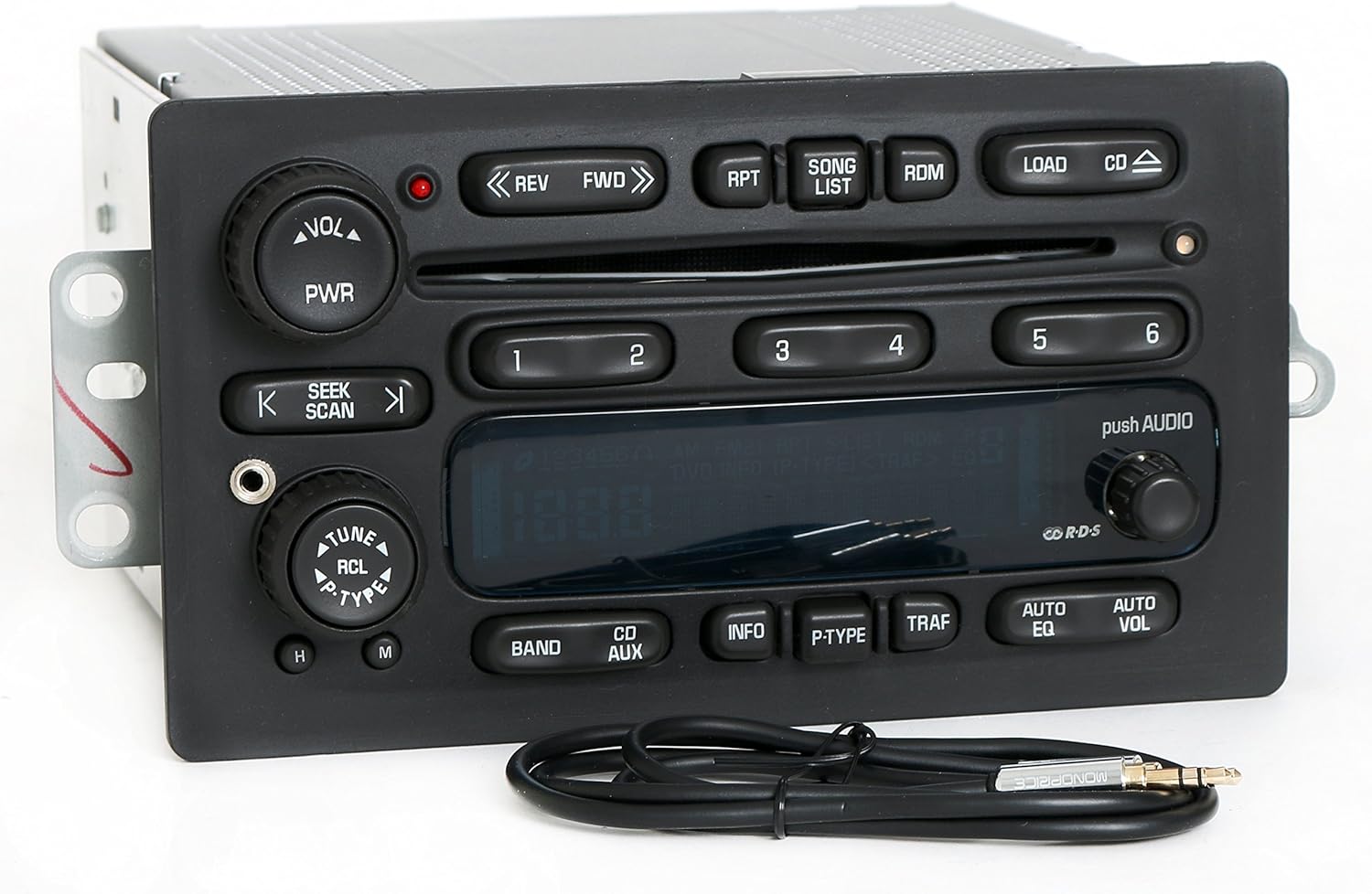 1 Factory Radio AM FM 6 CD Radio w Aux Input Compatible with 2003-05 GMC Chevrolet Truck 10357886 (Renewed)