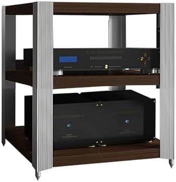 Audio Shelf Rack AV Media Stand Rack Audio Tower Corner TV Stand Cabinet Gaming Shelves Media Storage Gaming Tv Stand Stereo Racks Stands Record Player Console Cabinet for Cable Boxes