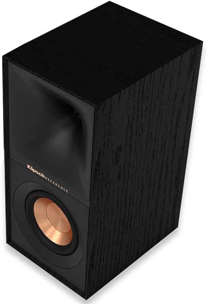 Klipsch Reference Next-Generation R-40M Horn-Loaded Bookshelf Speakers with 4 Spun-Copper Woofers for Best-in-Class Home Theater Sound in Black