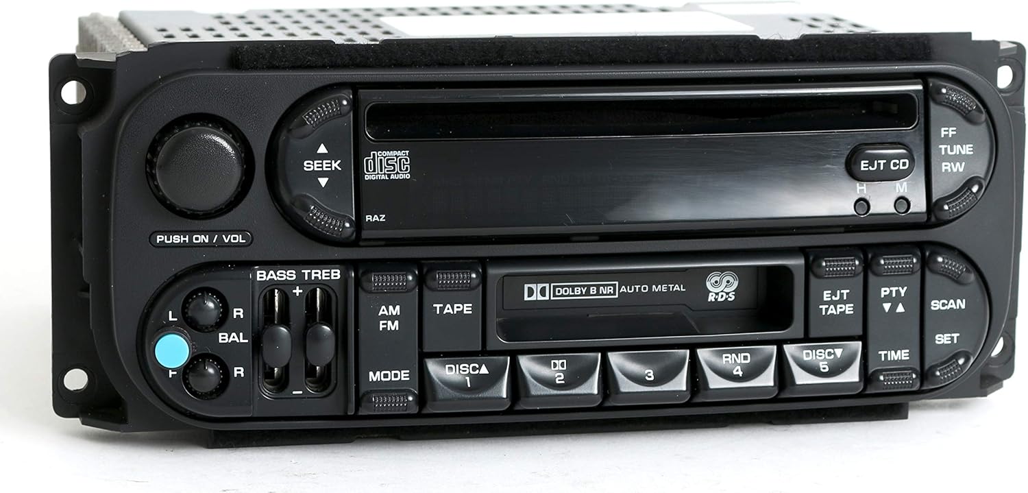 Dodge Jeep Chrysler 02-06 AM FM CD Cassette w Bluetooth Music P05091605AC - RAZ (Renewed)