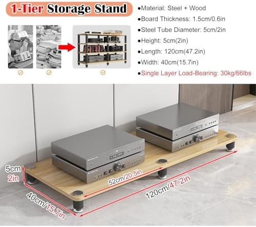 47 Inch TV Media Stand with Storage 1 2 3 4 Layer