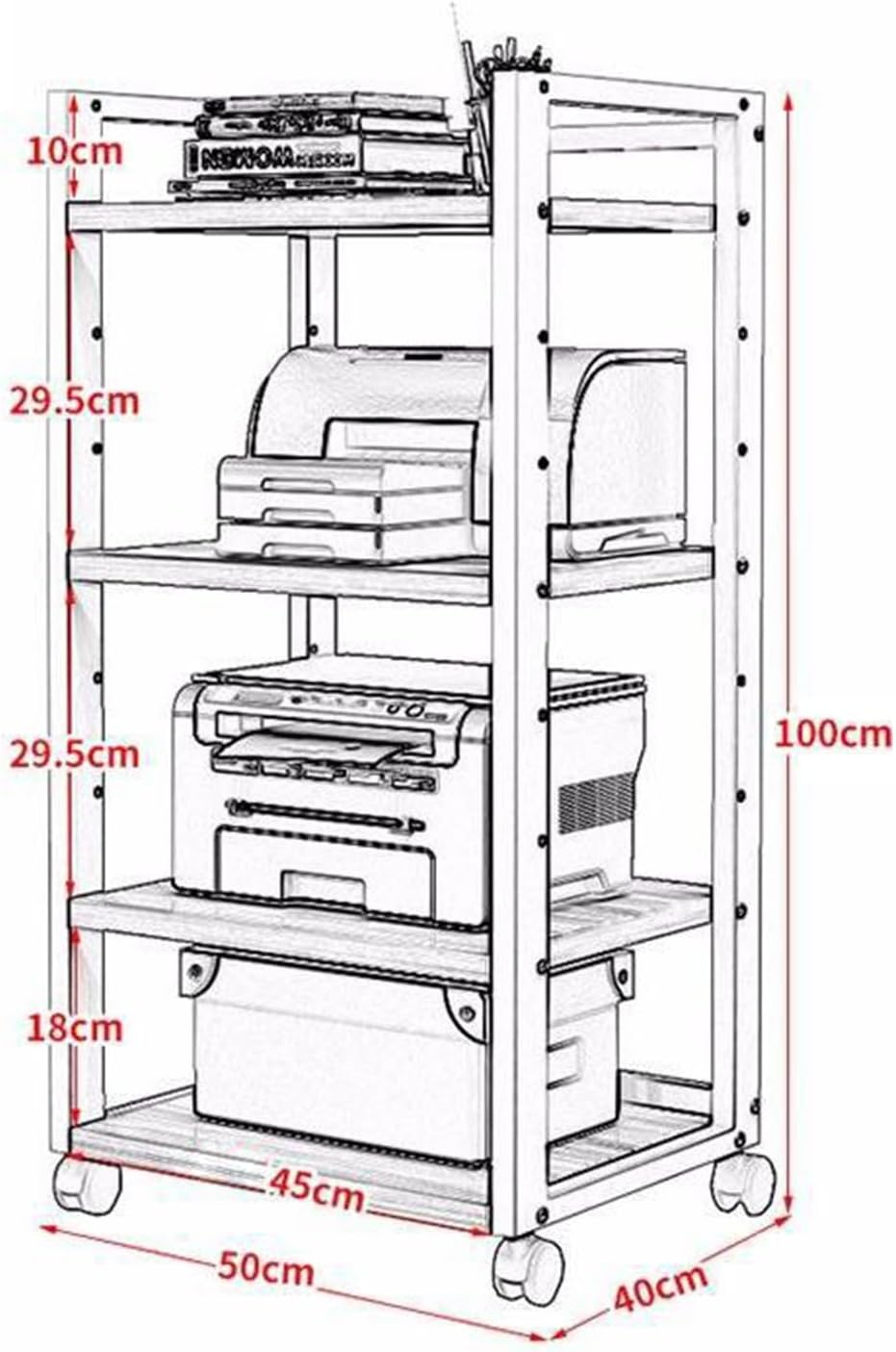 DESKGURU Media Stand with Wheels