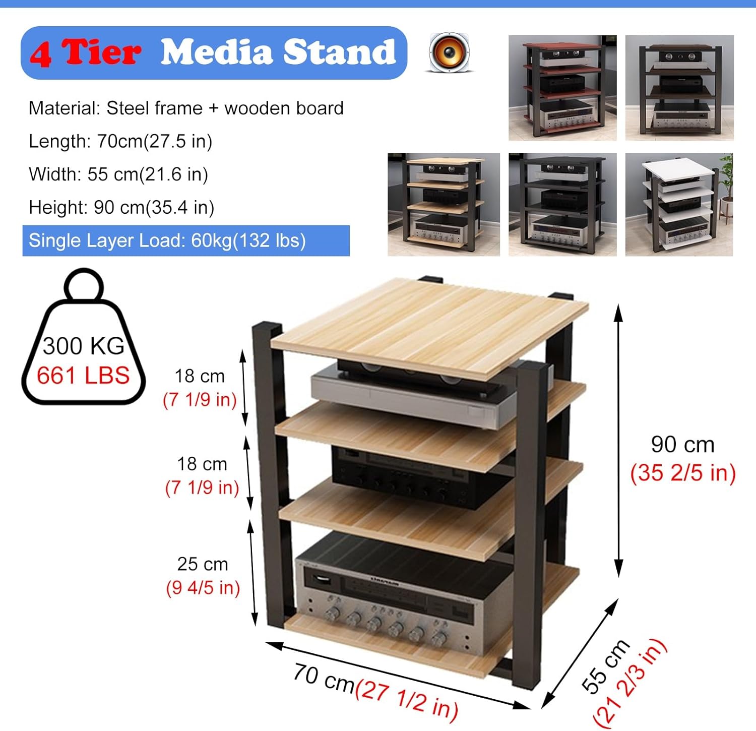 RENLXFI Modern Stereo Rack System