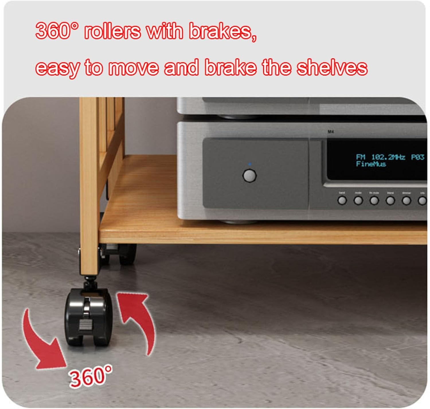 DLYZAYE 2-Tier AV Media Stand with Wheels