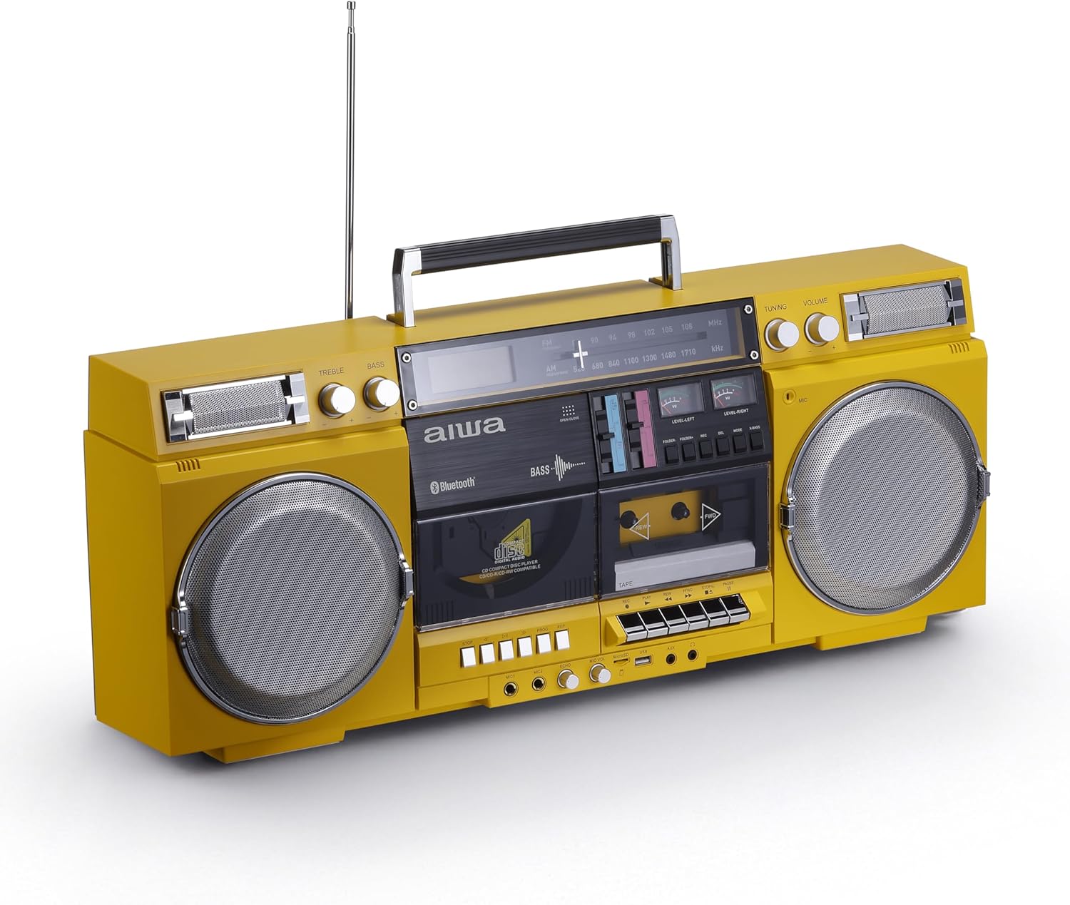 aiwa Retro Boombox CD Player with Cassette Recording