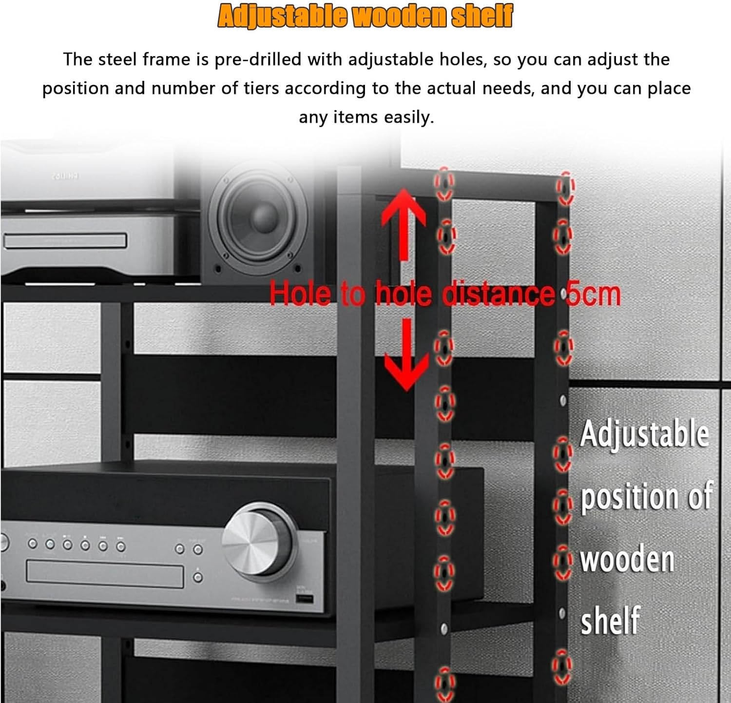 5-Tiers AV Media Stand