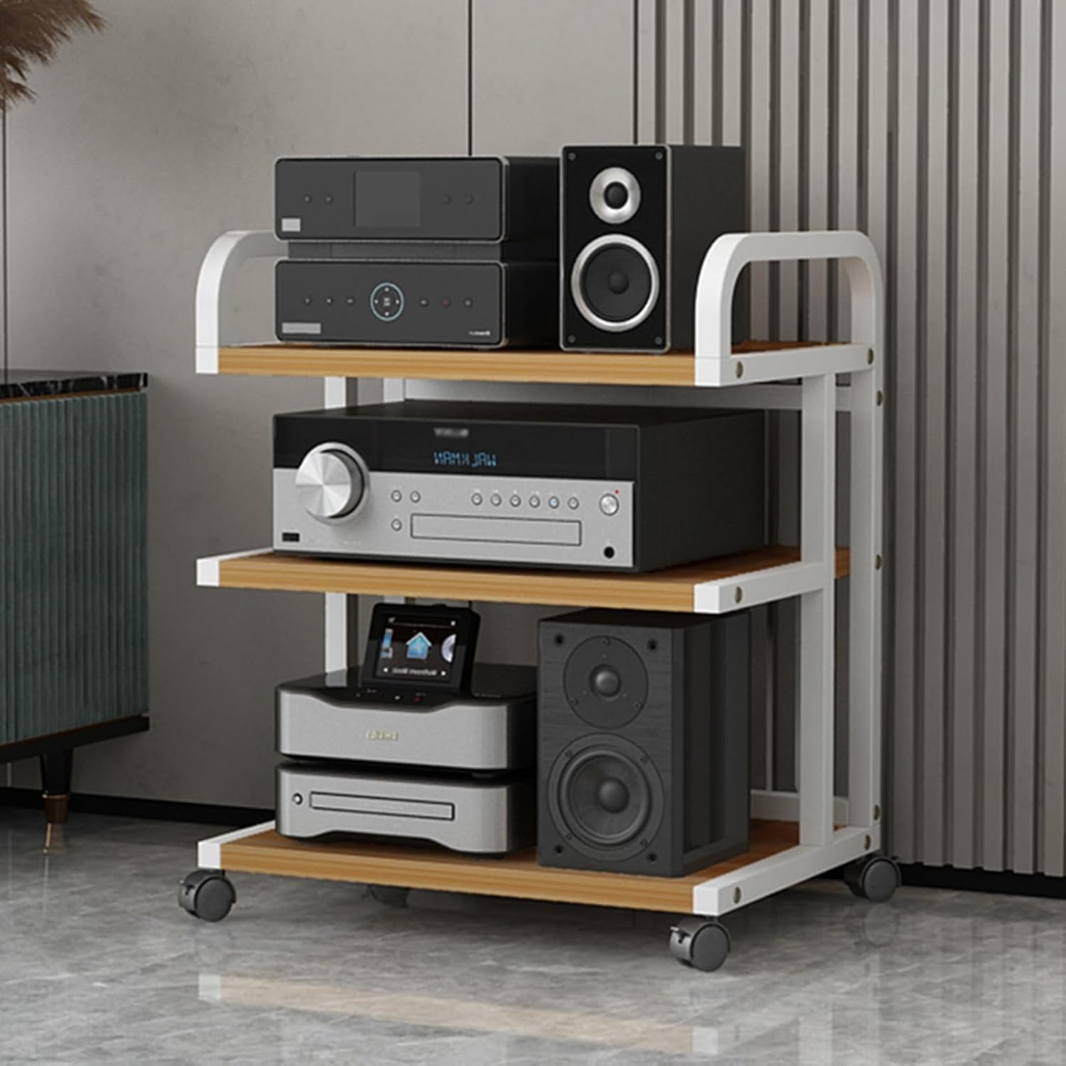 Movable 3-Tier AV Media Stand