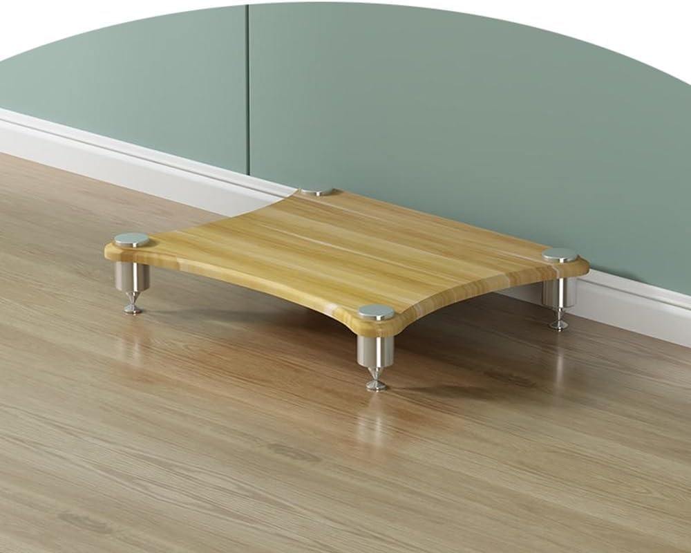 UYCVT 4-Tier Media Stand for Tv & Audio Wooden Corner Shelf Stereo Rack Heavy Duty Media Storage Cabinet Perfect for Living Room & Entertainment Center-1Tier