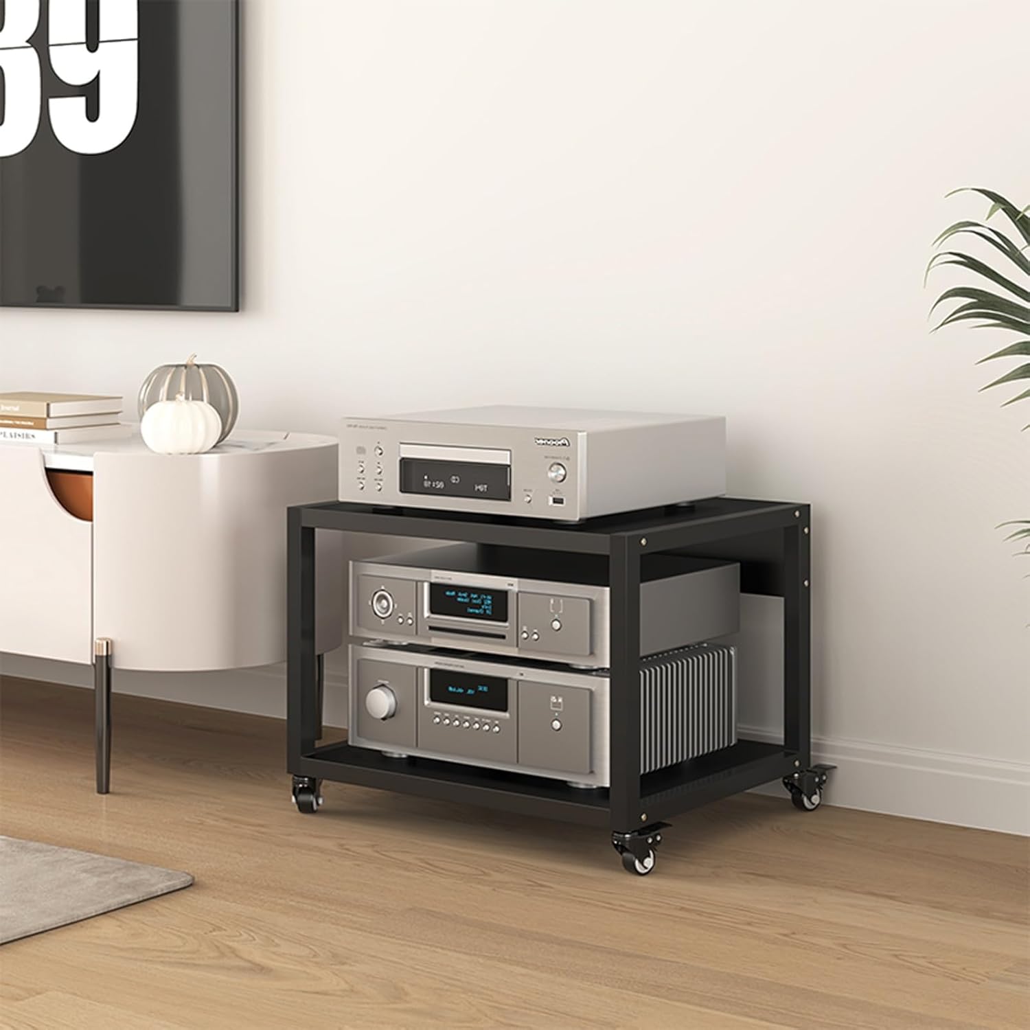 2/3/4/5-Tier Movable Audio Video Components Cabinet