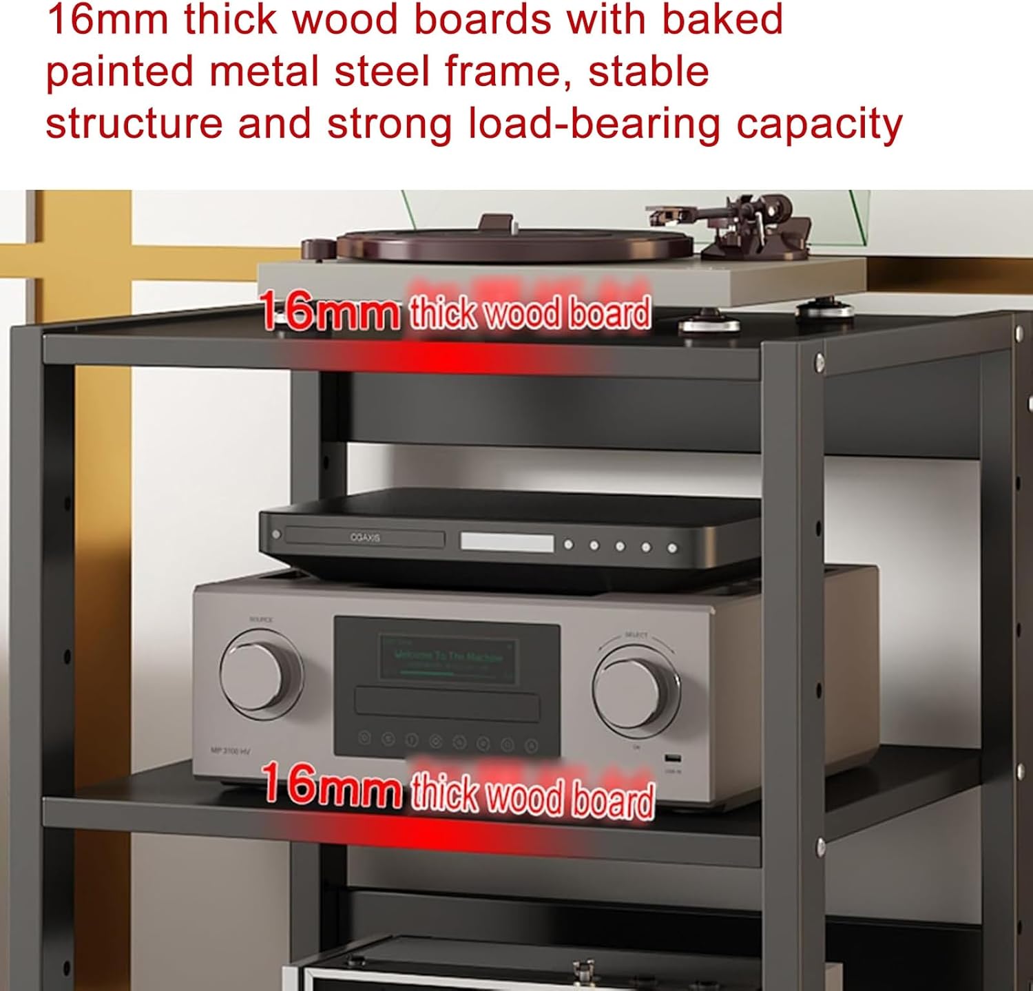 XingLi Multi-Tier Audio Rack with Drawer Amplifier Stand