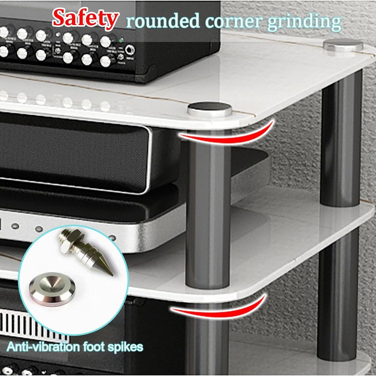 DLYZAYE 4-Tier AV Media Stand