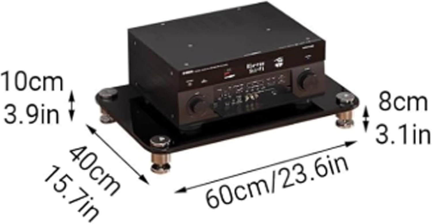 YUGXTH Media Stand Audio Rack with Alloy Shock-Absorbing Feet