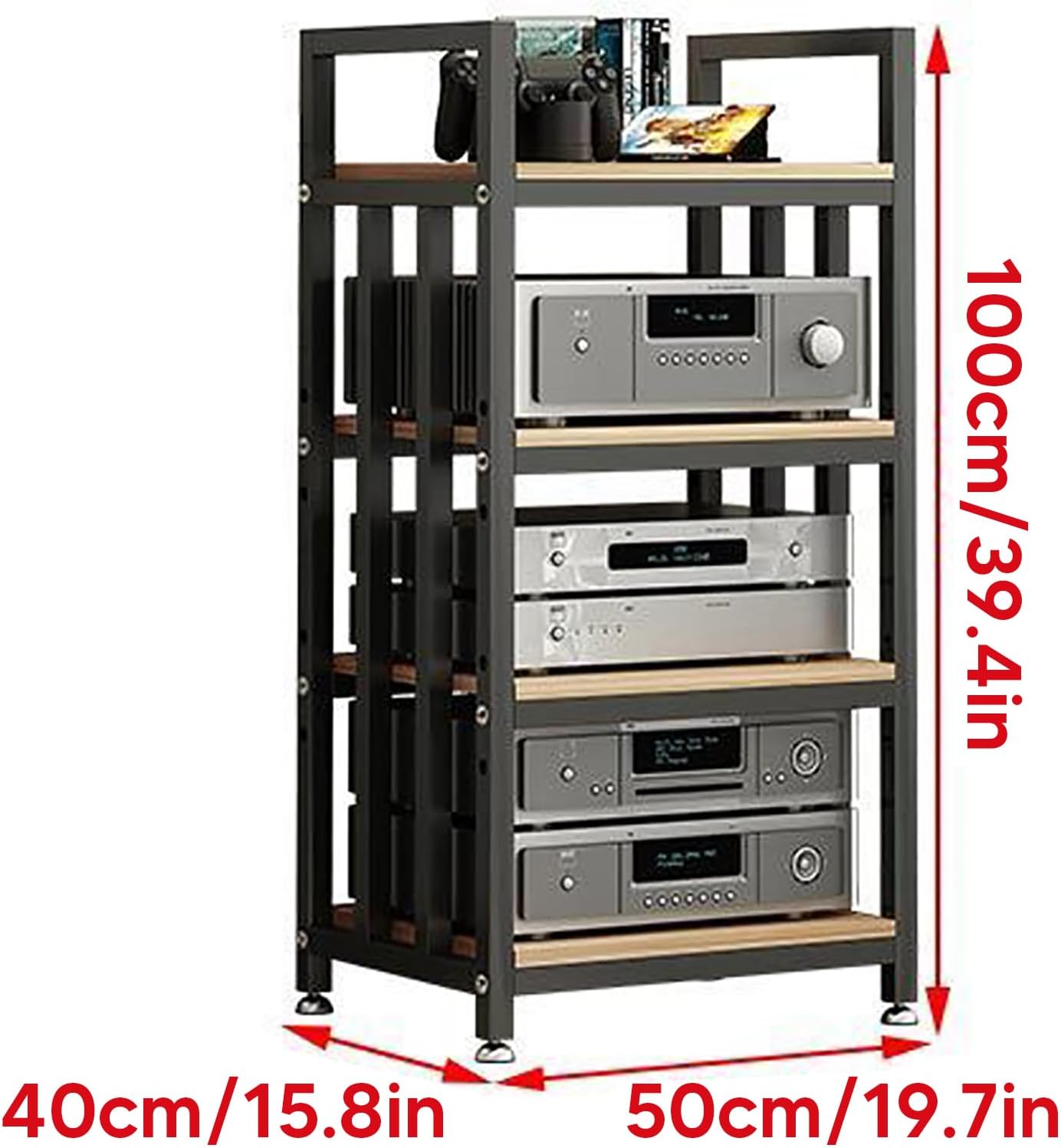 4-Tier Adjustable AV Media Stand