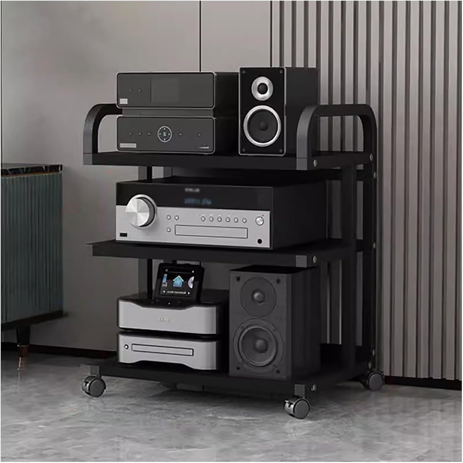 YLLFFLL Heavy Duty Av Component Media Stand with Wheels