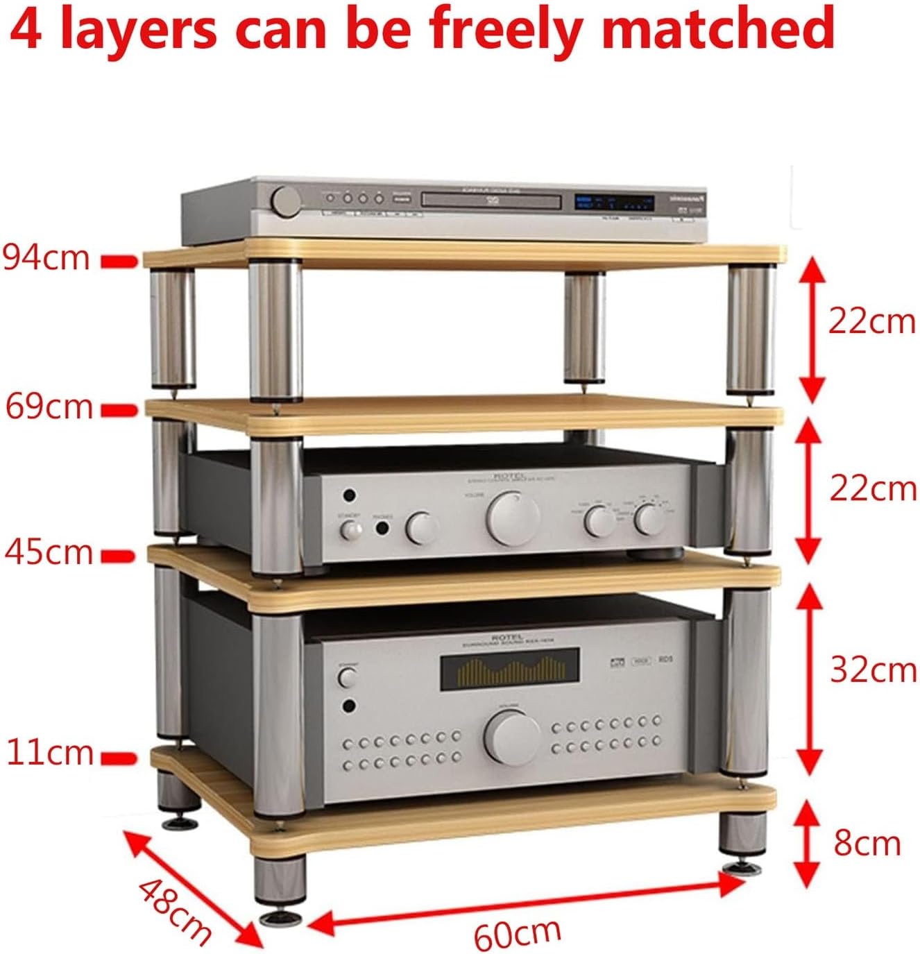 HOFSSI 23.6x18.8x37in AV Media Cabinet Stand Component Cabinet