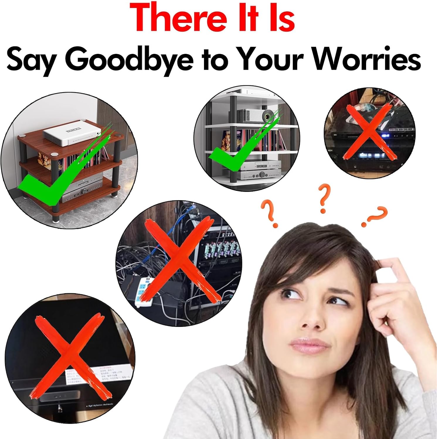 SRNSAEB HiFi Racks and Stands Audio Rack Cabinet Av Shelf