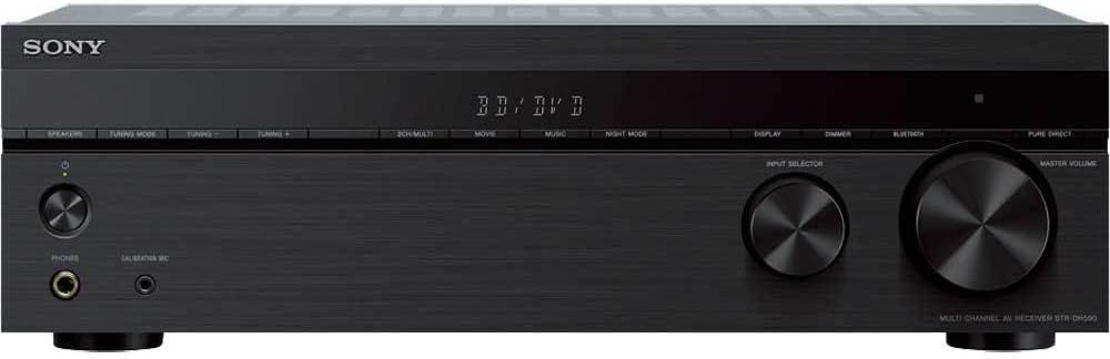 Sony STRDH590 5.2 Multi-Channel 4k HDR AV Receiver Bundle with Speaker
