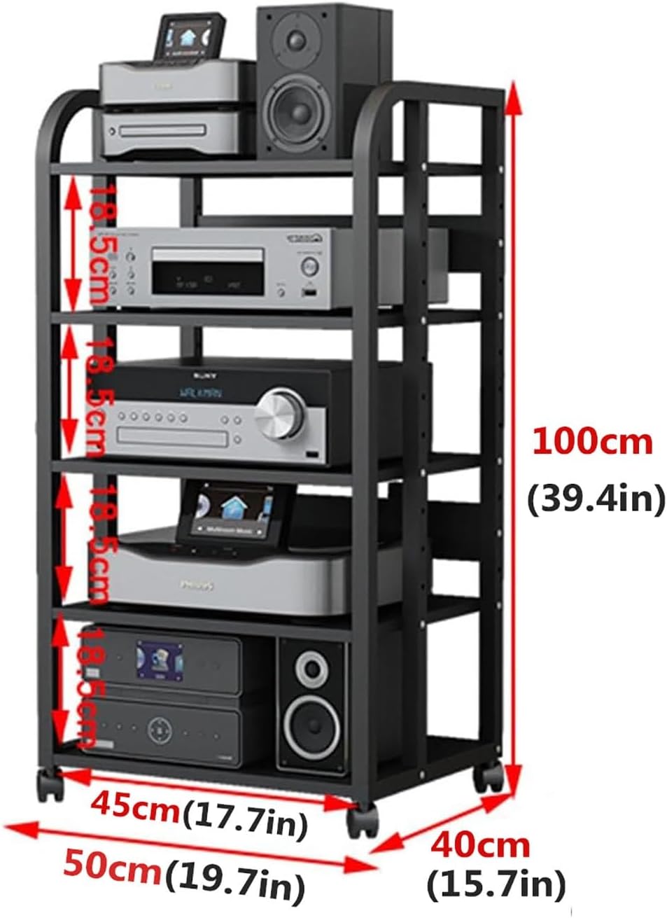 5 Tiers AV Media Stand Corner Shelf