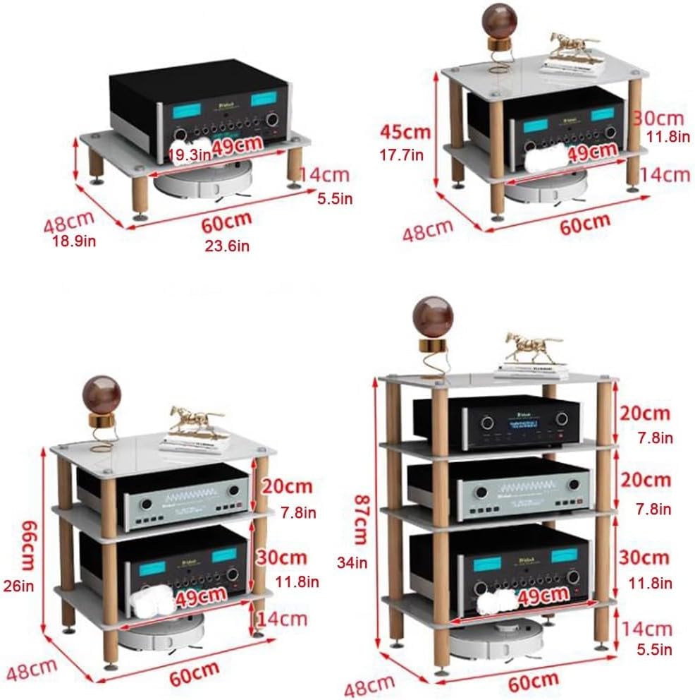Heavy Duty AV Media Stand - 2 Tier Audio Rack Tower