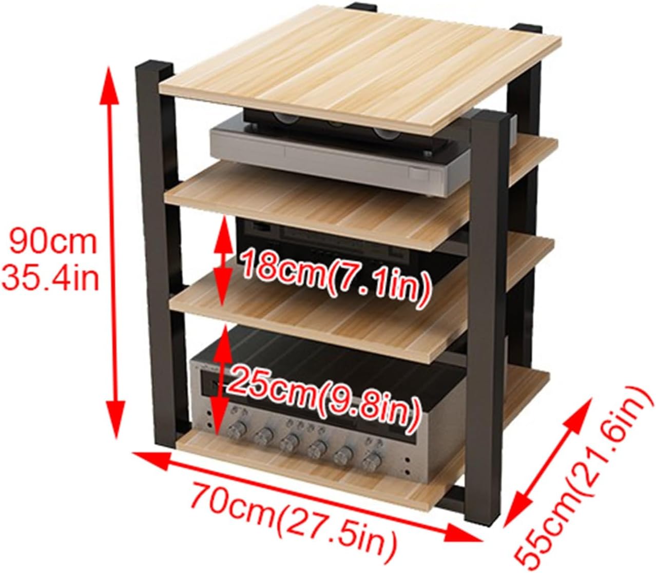 JIAHESHYP 4-Tier AV Media Cabinet Stand