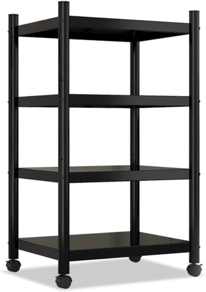 OUKEJNM Movable AV Component Media Stand with 4 5 Shelves Height Adjustable