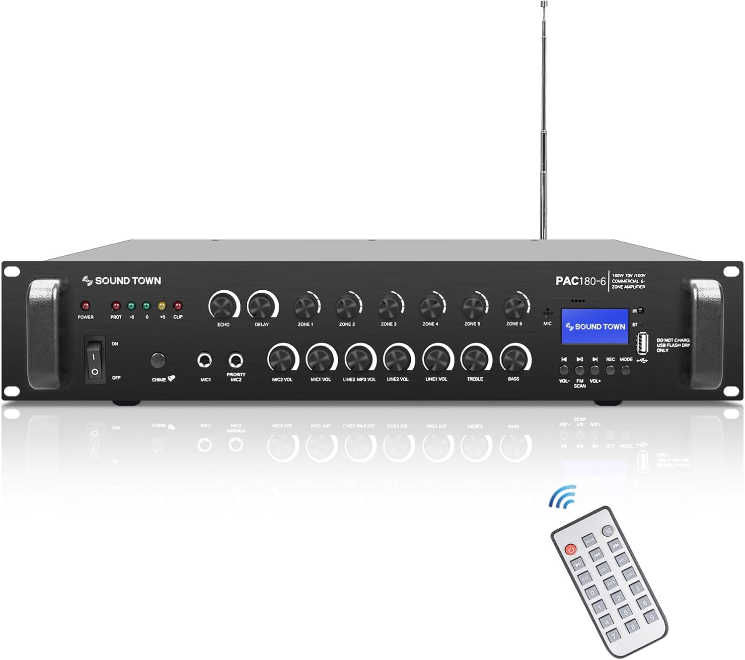 Sound Town Commercial Restaurant Bluetooth Amplifier + Pendant Speaker Set