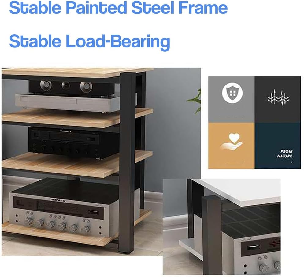 FZYUAN 2/3/4 Tier Audio Rack AV Media Stand Media Audio Tower Cabinet Audio Rack Tower Entertainment Stereo Racks Audio/Video Component Cabinet AV Equipment Cabinet Display Stand