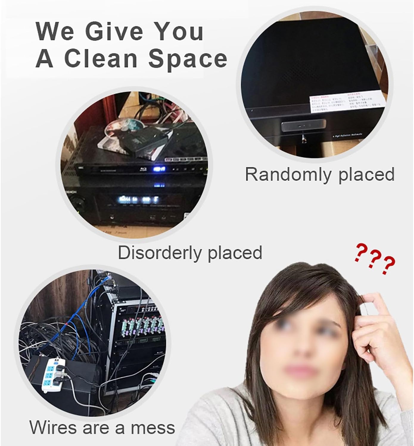 DLYZAYE Wood Media Stand with Power Strips