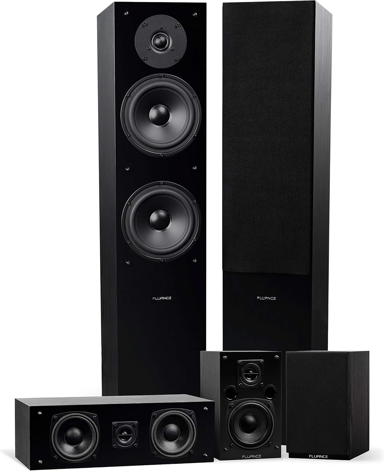 Fluance Elite High Definition Surround Sound Home Theater 5.0 Channel Speaker System Including Floorstanding Towers