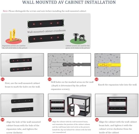 DLYZAYE Wall Mounted Av Media Stand - Steel Audio Rack & Floating Stereo Cabinet